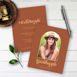 Papier Budget Terracotta Gold Arch Photo Graduation Party