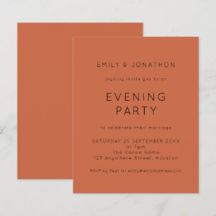 Papier Budget Terracotta Mariage Invitation de soirée