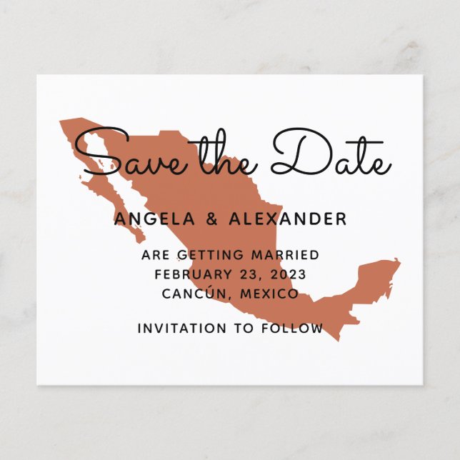 Papier Budget Terracotta Mexique Mariage Enregistrer La D (Devant)