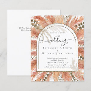 Papier BUDGET Terracotta Pampas Grass Mariage tropical