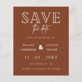 Papier Budget Terracotta Rustic Photo Enregistrer La Date