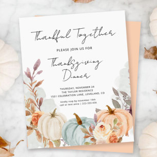Papier Budget Thanksgiving Dîner Citrouilles Invitation