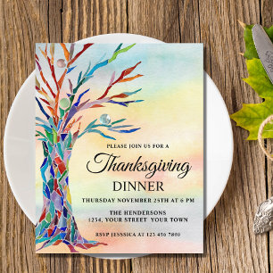 Papier Budget Thanksgiving Diner Invitation