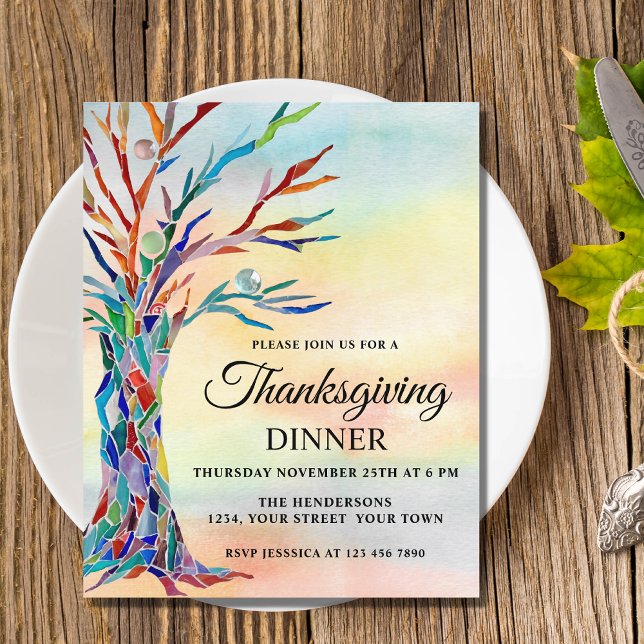 Papier Budget Thanksgiving Diner Invitation (Créateur téléchargé)