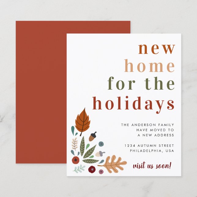Papier Budget Thanksgiving New Home Moving Faire-part (Devant / Derrière)