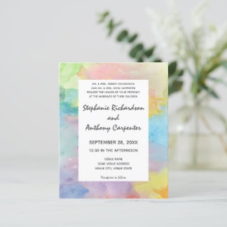 Papier Budget Tie Dye Aquarelle Art coloré Mariage