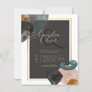 Papier BUDGET Tones de Terre Mariage Abstrait