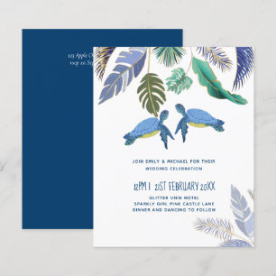 Papier BUDGET Tortues de mer Mariage bleu jaune