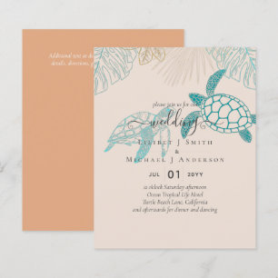 Papier BUDGET  Tortues de Mer Mariage Ligne Moderne Art