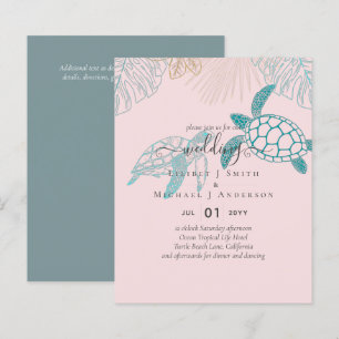 Papier BUDGET Tortues de mer Mariage Moderne Line Art