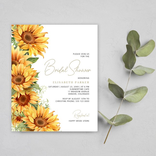 Papier Budget tournesol élégante nuptiale invitation de d (Créateur téléchargé)