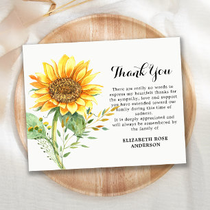 Papier Budget Tournesol Floral Sympathy Merci funéraire