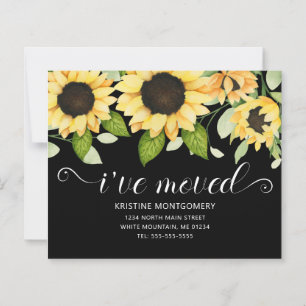 Papier Budget Tournesol Jaune Floral sur Fond Noir en Mou