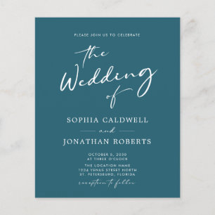 Papier Budget Tout en un Calligraphie Mariage Turquoise I