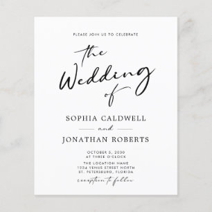 Papier Budget Tout en un Chic Calligraphie Mariage Invita