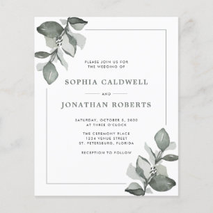 Papier Budget tout en un Dusty Green Eucalyptus Mariage