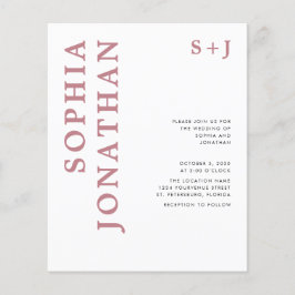 Papier Budget tout en un Dusty Rose Faire-part de mariage