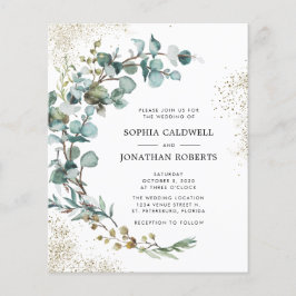 Papier Budget tout en un Eucalyptus Gold Mariage Invitati
