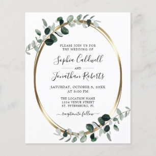 Papier Budget tout en un Eucalyptus Gold Mariage Invitati