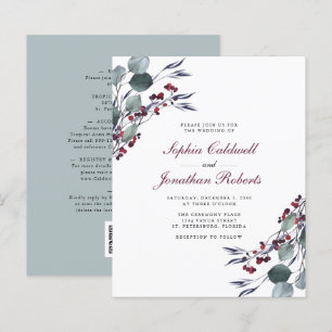 Papier Budget tout en un Eucalyptus Holly Berries Mariage