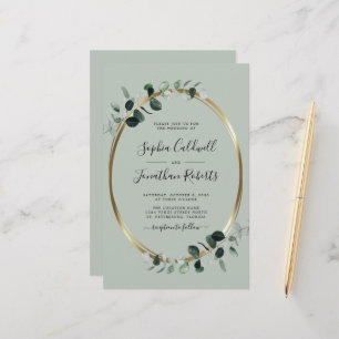 Papier Budget Tout en un Eucalyptus Sage Mariage Invitati