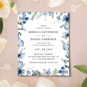 Papier Budget tout en un Faire-part de mariage de fleurs 