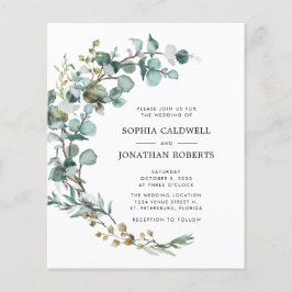Papier Budget tout en un Faire-part de mariage Eucalyptus