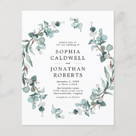 Papier Budget tout en un Faire-part de mariage Eucalyptus