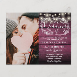 Papier Budget Tout en un Rouge Rustique photo Mariage Inv