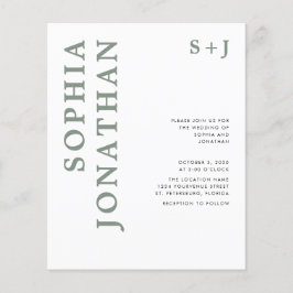 Papier Budget tout en un seul Faire-part de mariage vert
