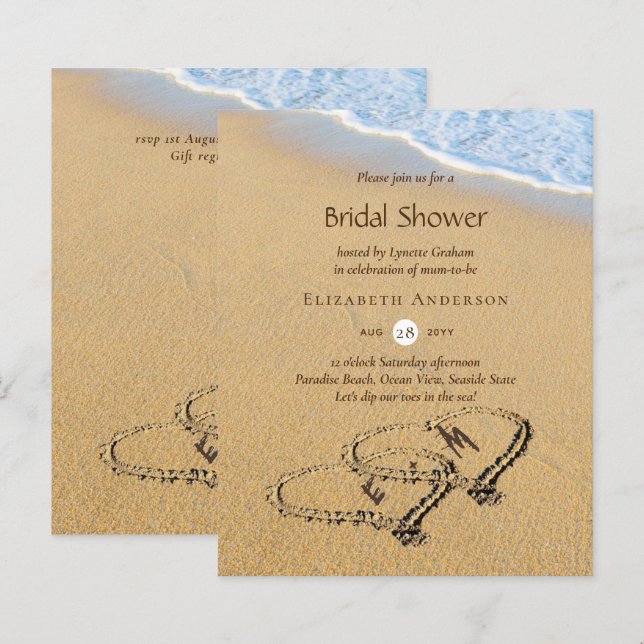 Papier Budget Tropical Beach Hearts dans la Fête des mari (Devant / Derrière)