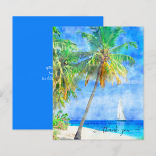 Papier Budget Tropical Island Palm Tree Bateau Merci