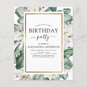 Papier Budget Tropical Magnolia Invitation Anniversaire