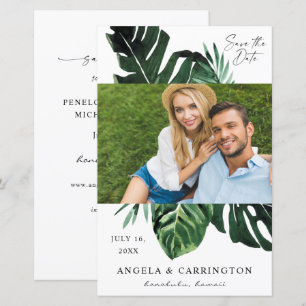 Papier Budget Tropical Palm Leaf Photo Enregistrer la dat