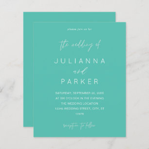Papier Budget Turquoise MOD Calligraphy Mariage