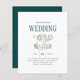 Papier BUDGET TURQUOISE Vert or Mariage monochrome