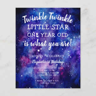 Papier Budget Twinkle Twinkle Little Star 1er anniversair