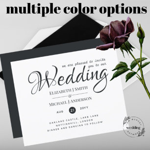 Papier Budget TYPOGRAHY Mariage Invite - Charbon moderne