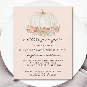 Papier Budget Un Baby shower Floral Un Peu Citrouille Inv