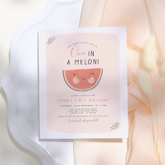 Papier Budget Un Dans Un Melon Fille Premier Anniversaire (Créateur téléchargé)