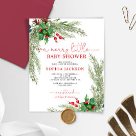 Papier Budget Un Joyeux Baby shower de Noël Invitation