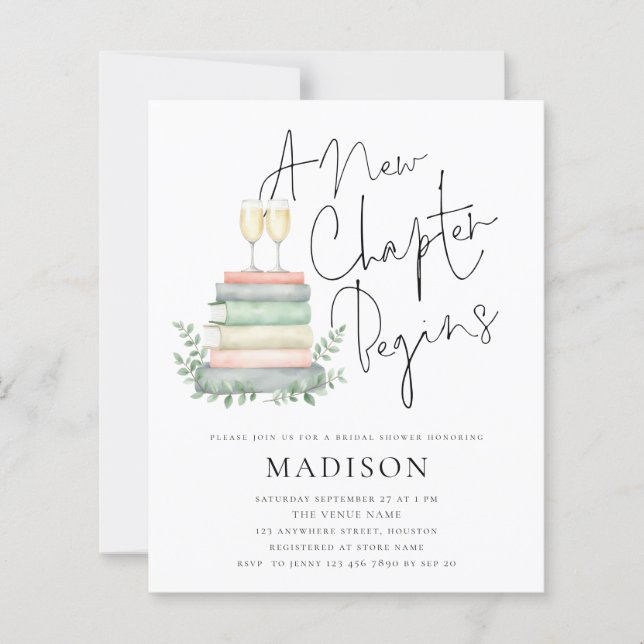 Papier Budget Un Nouveau Chapitre Livres Fête des mariées (Devant)