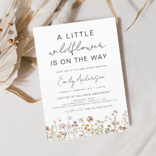 Papier Budget Un Petit Baby shower Fleur sauvage Invitati
