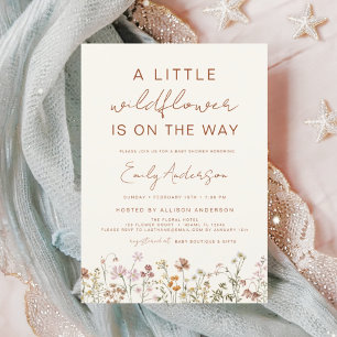 Papier Budget Un Petit Baby shower Fleur sauvage Invitati