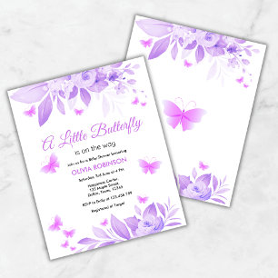 Papier Budget Un Petit Baby shower Papillon Invitation