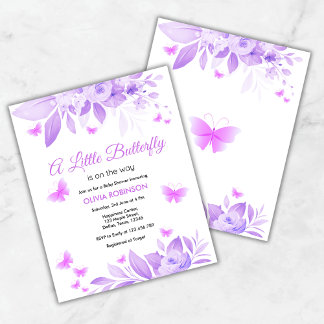 Papier Budget Un Petit Baby shower Papillon Invitation