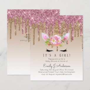 Papier Budget Unicorn Baby shower Rose Girls mignonne Par