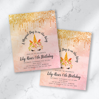 Papier BUDGET Unicorn Face Parties scintillant Anniversai