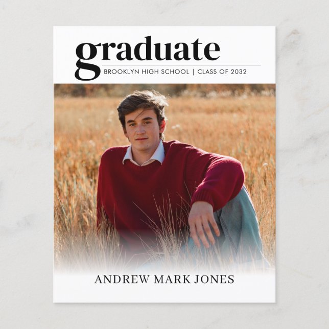 Papier Budget unique 2e année - Faire-part d'études photo (Devant)