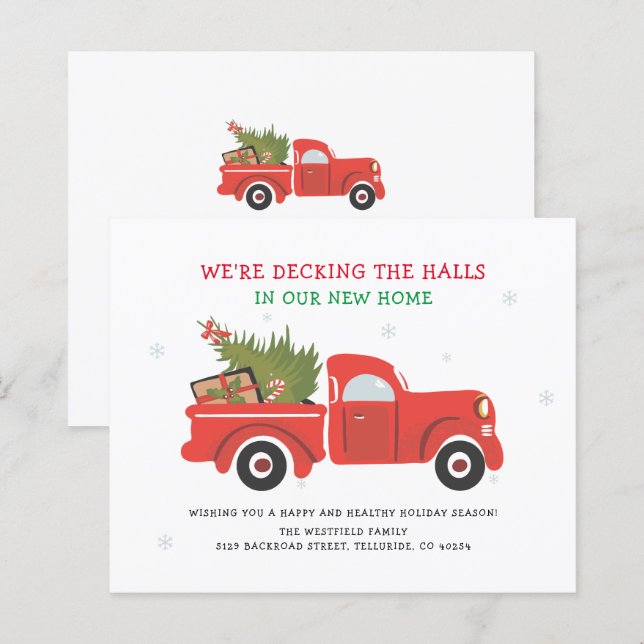 Papier Budget vacances de Noël Faire-part de déménagement (Devant / Derrière)